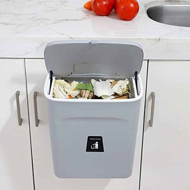 Thùng Rác Nhỏ 9L Có Nắp Treo Dưới Bồn Rửa Chén / Phòng Tắm / Phòng Ngủ
