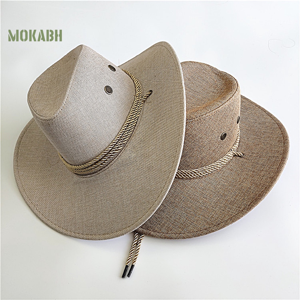 Nón Cao Bồi Thoáng Khí Chống Nắng Vành Rộng Thấm Hút Mồ Hôi