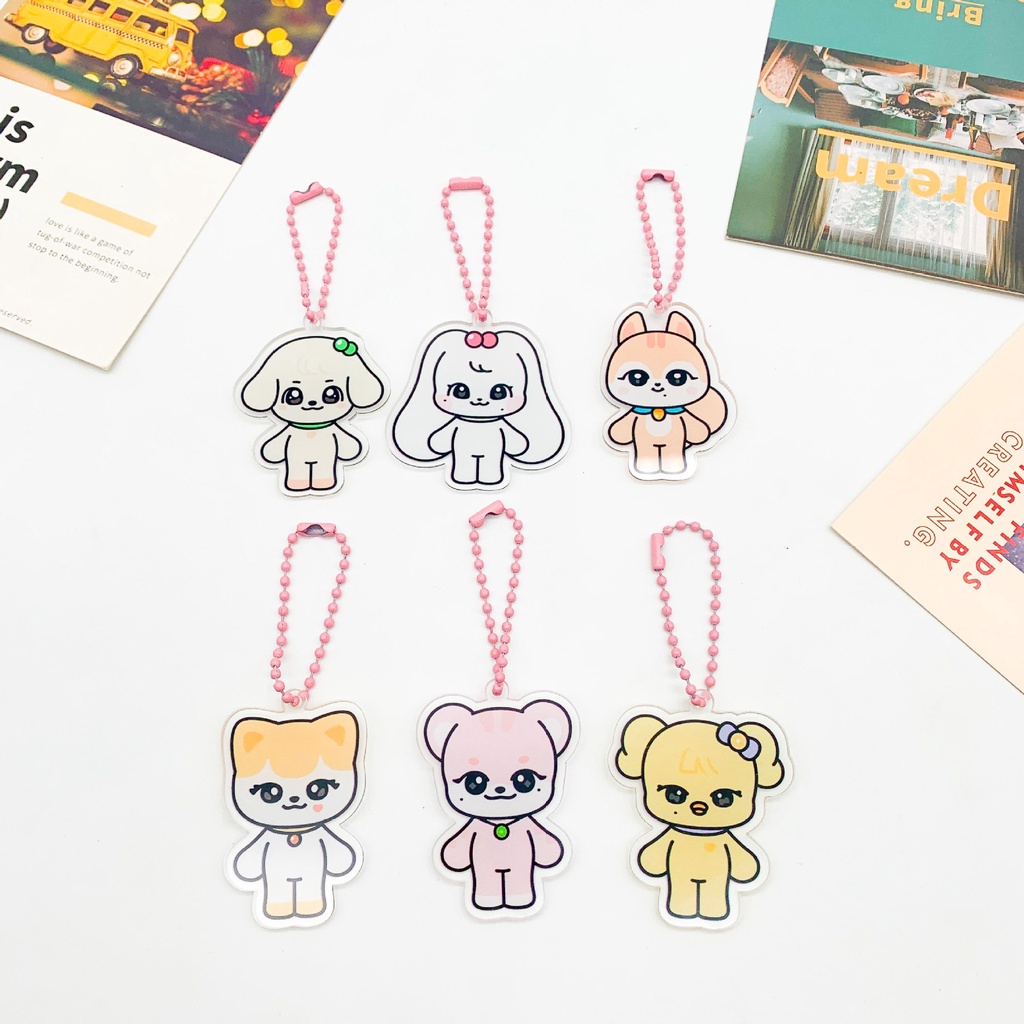 Móc Chìa Khóa acrylic Hình Nhân Vật Hoạt Hình Yujin Gangji DAL-E NAORI Wonyoung CHERRY CHEEZ Emng-E