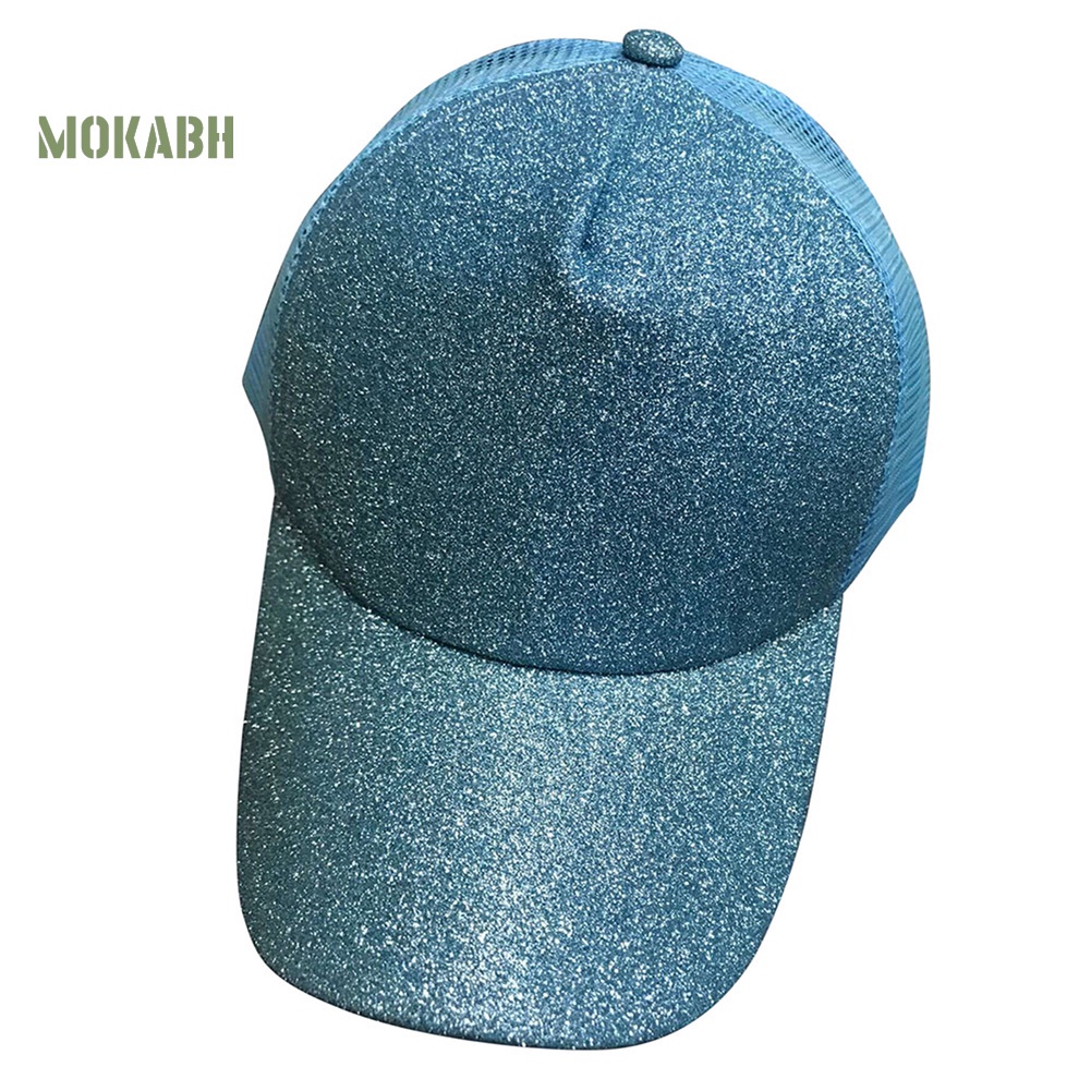 Mũ Lưỡi Trai Chất Liệu Cotton Phối Lưới Đính Kim Tuyến Lấp Lánh Thời Trang Cho Nữ