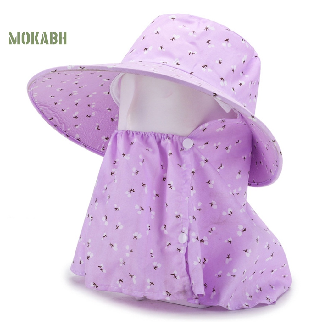 Nón Tai Bèo Rộng Vành Họa Tiết Hoa Bằng Chất Liệu Cotton Chống Nắng Dành Cho Nữ