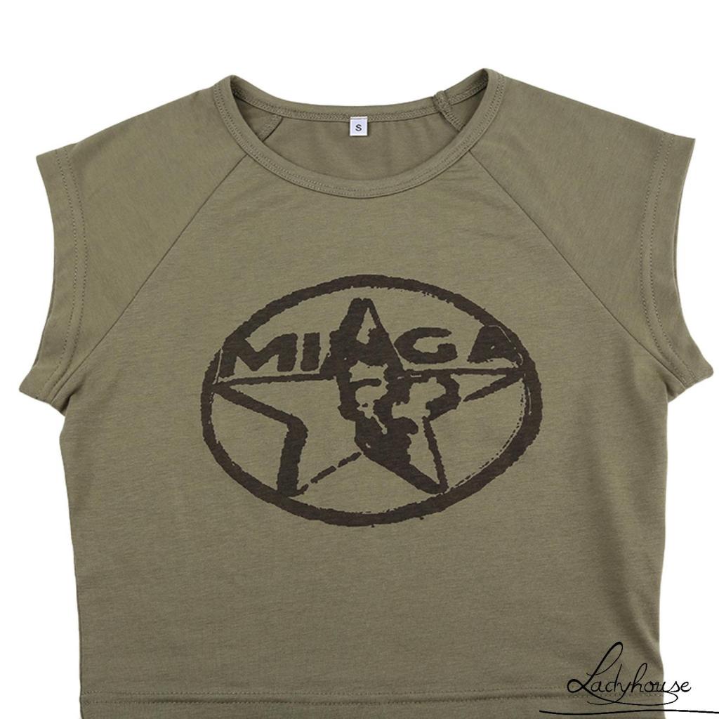 Áo Thun Crop Top Tay Ngắn In Họa Tiết Dễ Thương Thời Trang Mùa Hè Cho Nữ Y2k