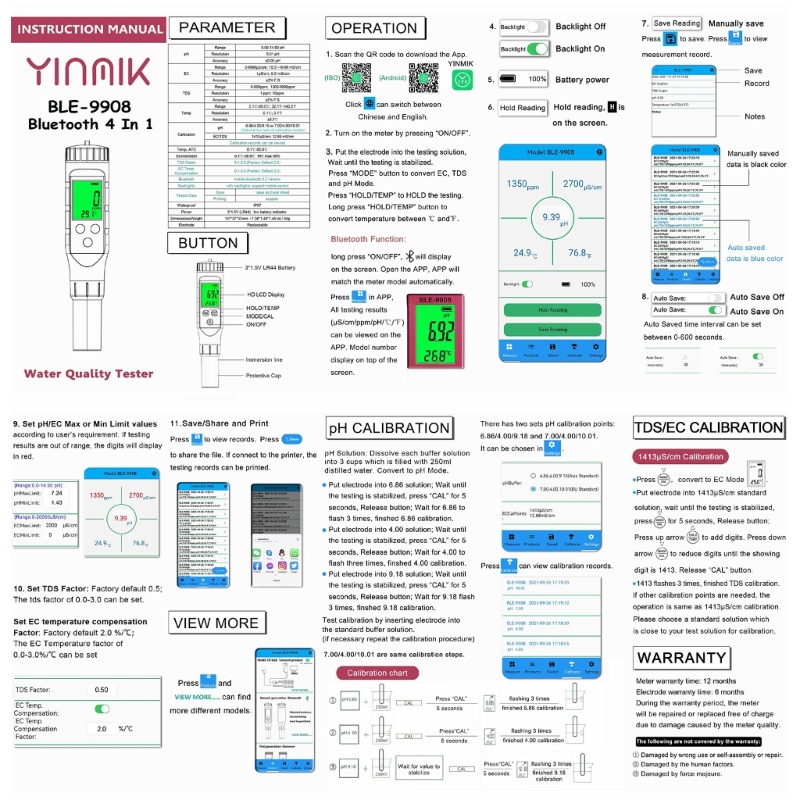 Bút Thử Chất Lượng Nước Axit TDS Cầm Tay Đa Năng