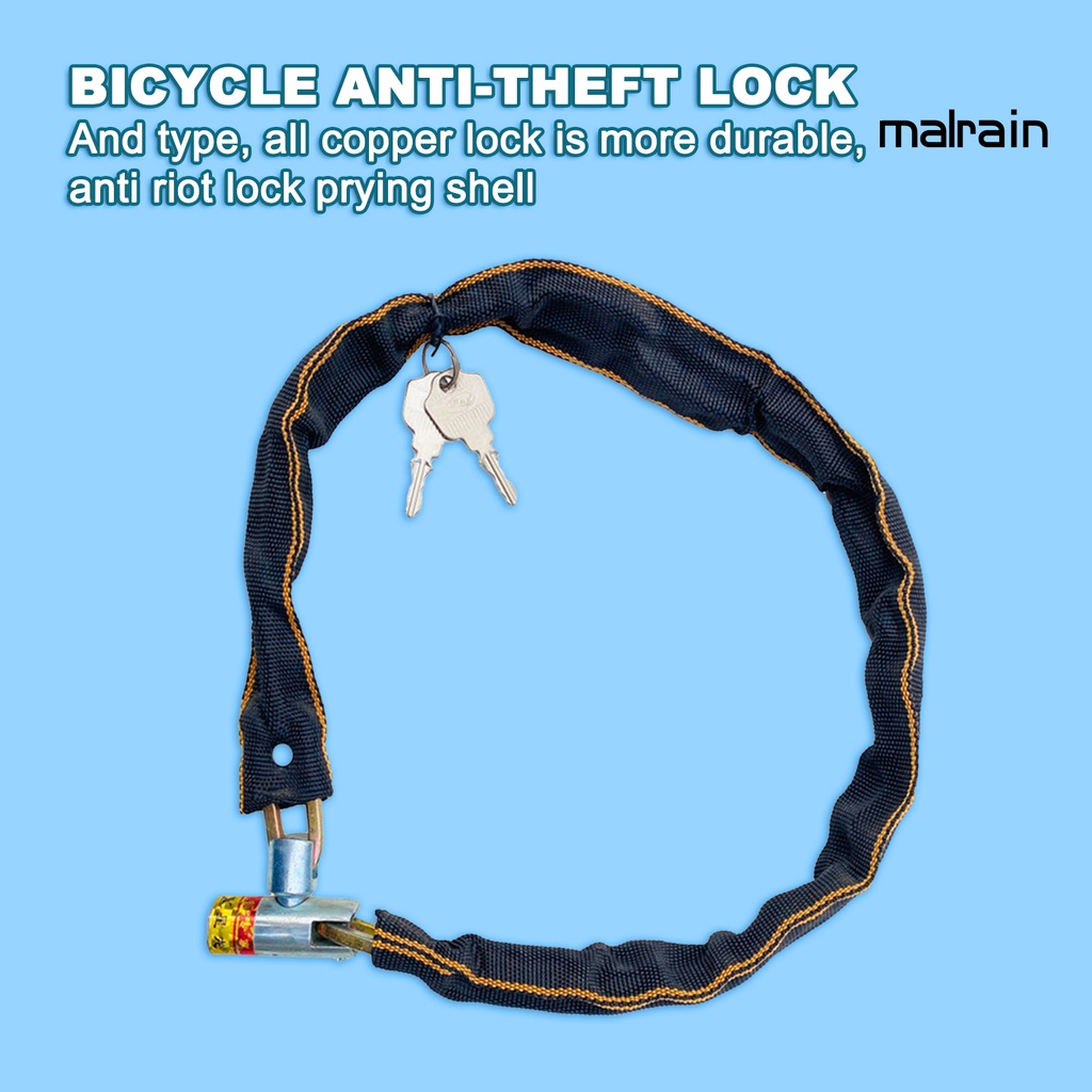Khóa Xích Xe Đạp Chống Trầy Xước Kèm Chìa Khóa An Toàn Tiện Dụng