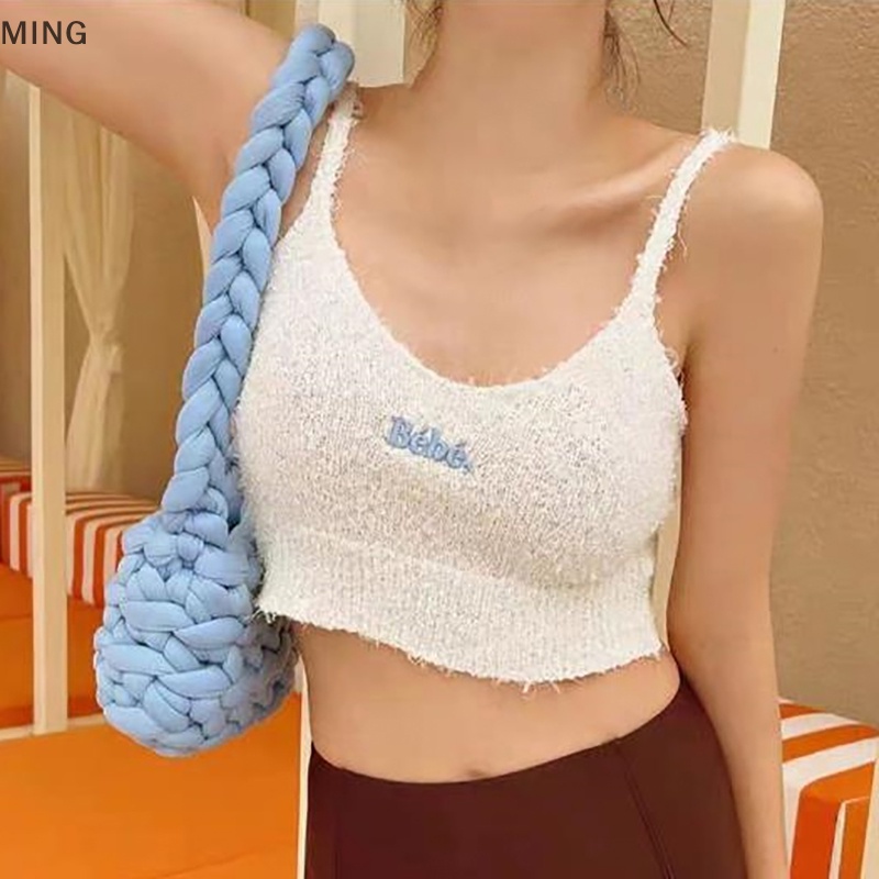 Áo Hai Dây Dệt Kim Thêu Chữ Thời Trang Mùa Hè Quyến Rũ Cho Nữ