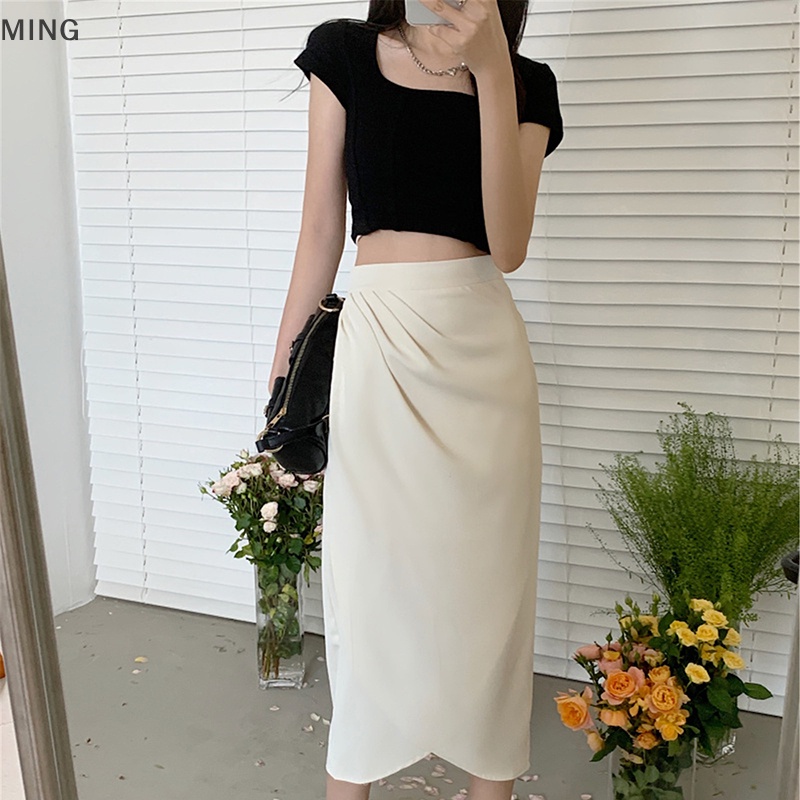 Chân Váy Xẻ Tà Lưng Cao Thời Trang Mùa Hè Hàng Mới Dành Cho Bạn Nữ