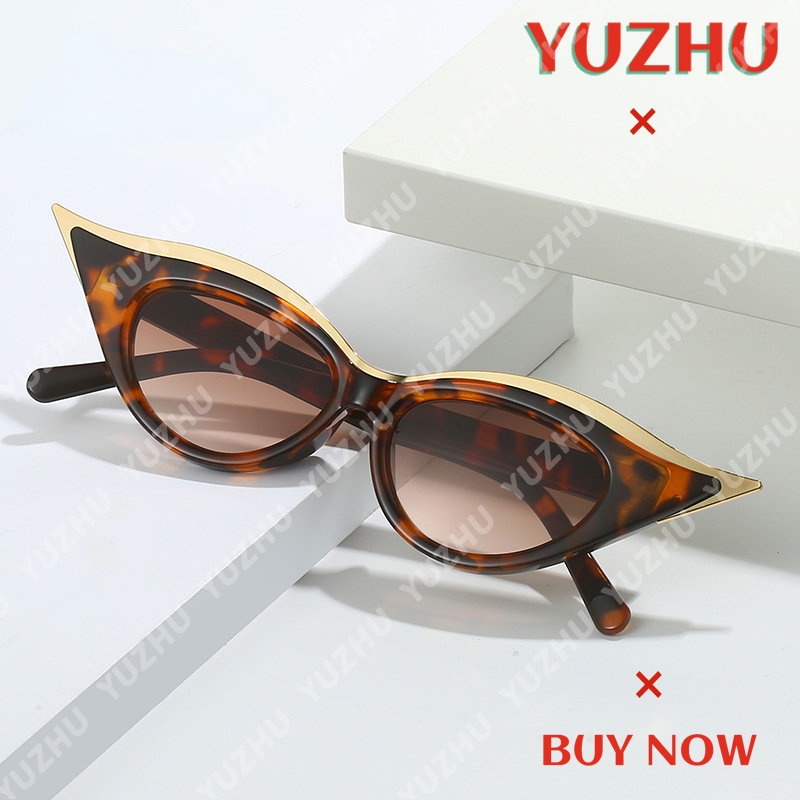 Kính Mát Mắt Mèo Gọng Kim Loại Phong Cách Vintage Thời Trang Cho Nữ