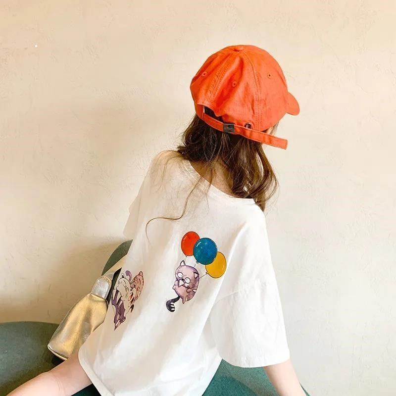 Đầm Thun Cotton Tay Ngắn In Họa Tiết Hoạt Hình Phong Cách Hàn Quốc Thời Trang Mùa Hè 2023 Cho Bé Gái