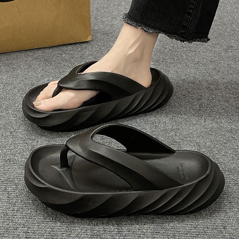 Qiaoyiluo Dép Xỏ Ngón Đế Dày Thời Trang Đi Biển Phong Cách Hàn Quốc Dành Cho Nữ