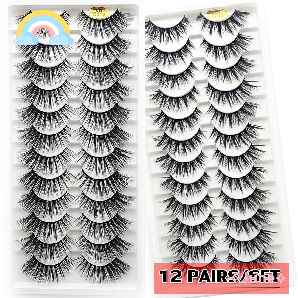 Bộ 12 Cặp Lông Mi Giả SKONHED Dùng Nối Mi Chuyên Dụng Cho Trang Điểm