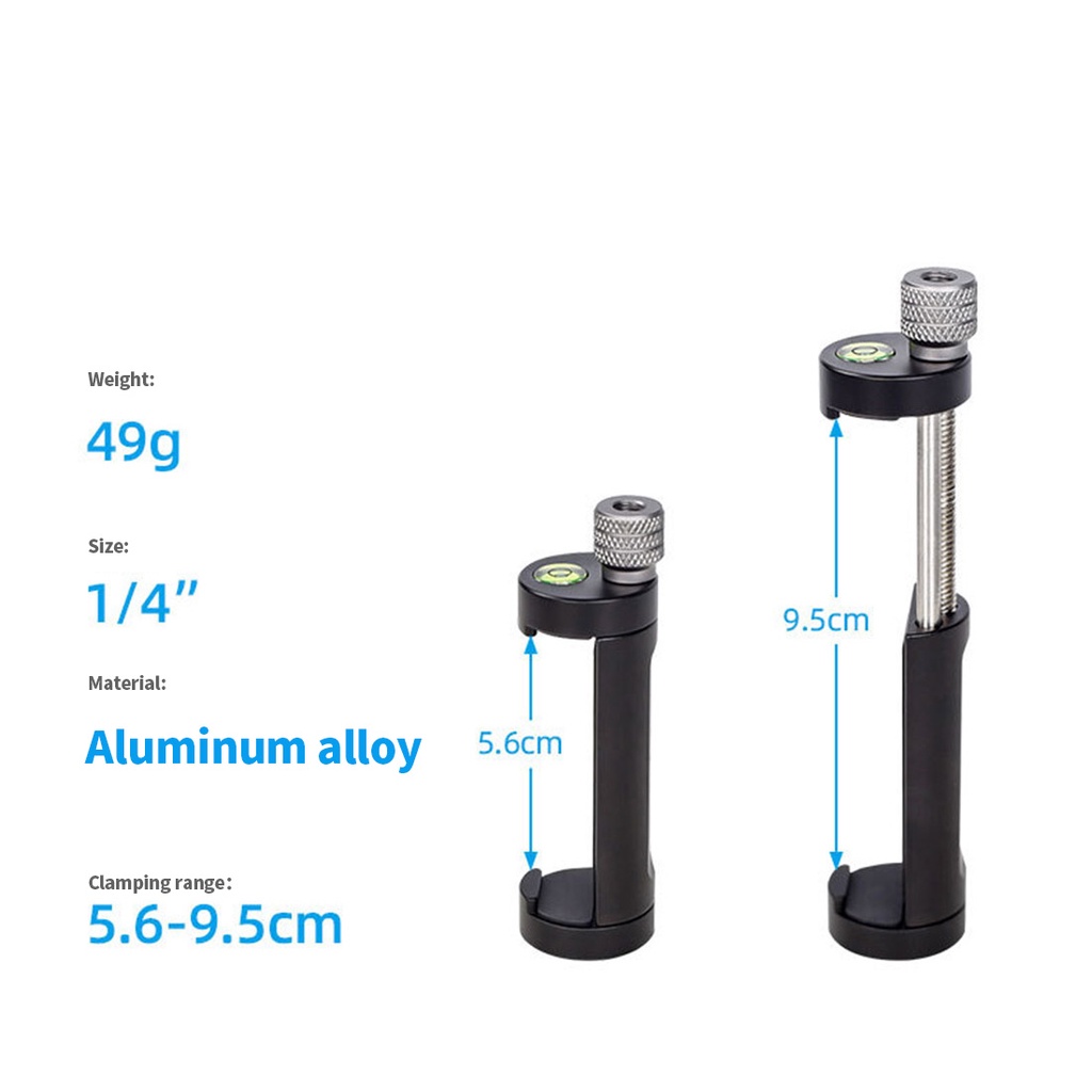 Giá Đỡ Điện Thoại Bằng Hợp Kim Nhôm Có Kẹp 56~95mm 1 / 4 "Tiện Dụng