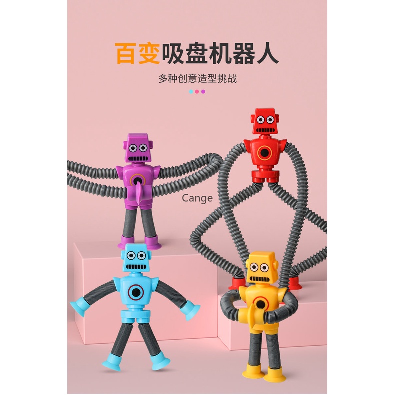 Đồ Chơi Ống Rô Bốt Hút Kéo Dài Hoạt Hình Sáng Tạo Tương Tác Giữa Cha Mẹ Và Bé DIY