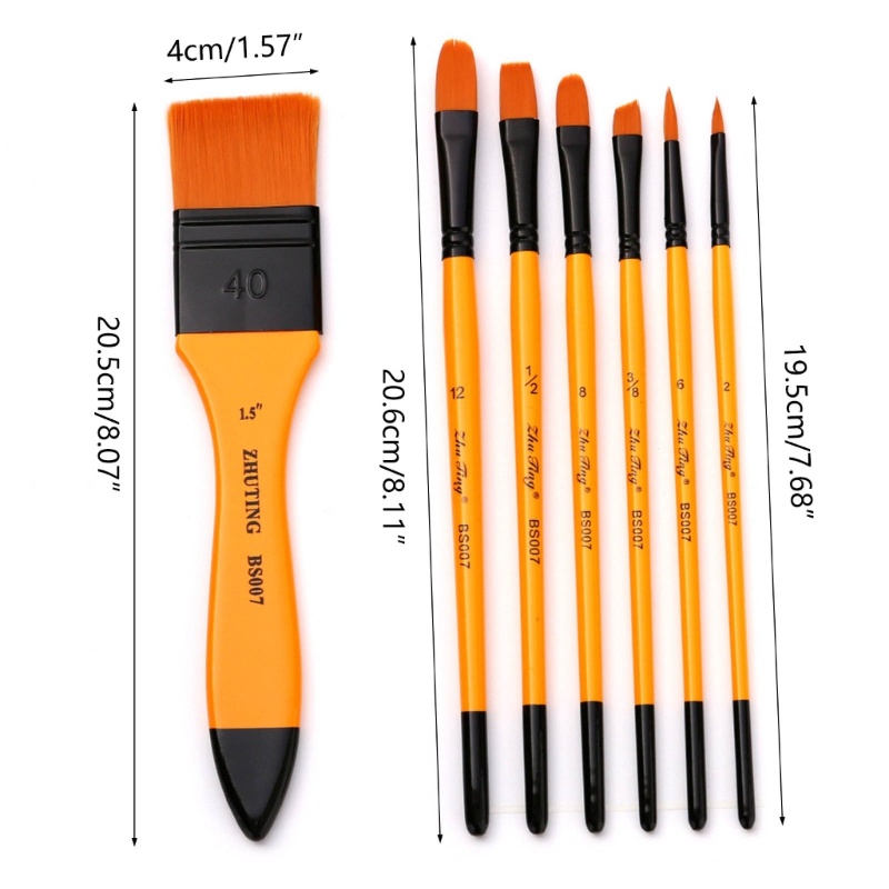 Va set 7 Cọ Vẽ Tranh acrylic Đầu Nhọn Bằng nylon Cho Họa Sĩ Màu Nước