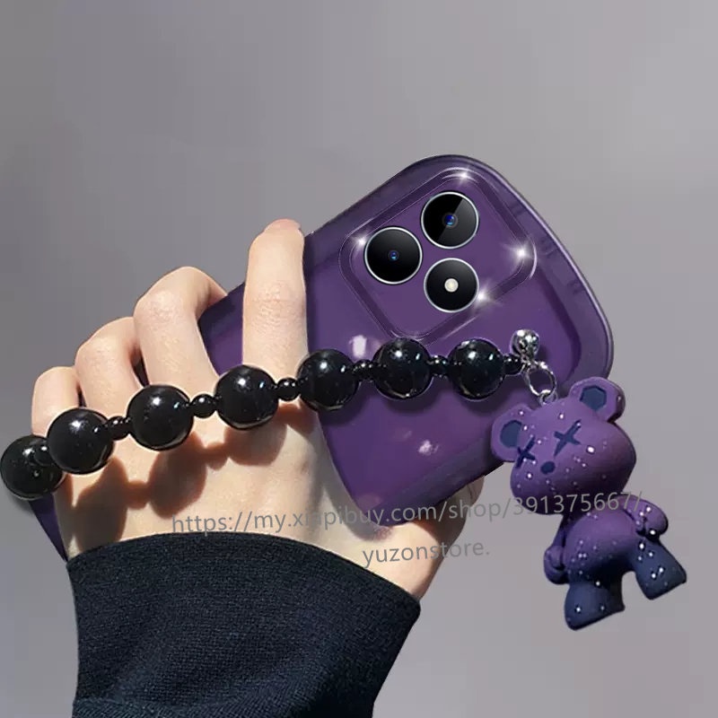 Ốp Điện Thoại Họa Tiết Hoạt Hình Gắn Dây Đeo Và Búp Bê Thời Trang Bảo Vệ Ống Kính NFC Cho Realme C53 C55