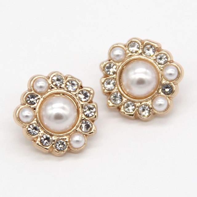 Set 10 Cúc Áo Đính Đá 11.5mm Phong Cách Cổ Điển Sang Trọng Dùng Để Trang Trí Quần Áo DIY