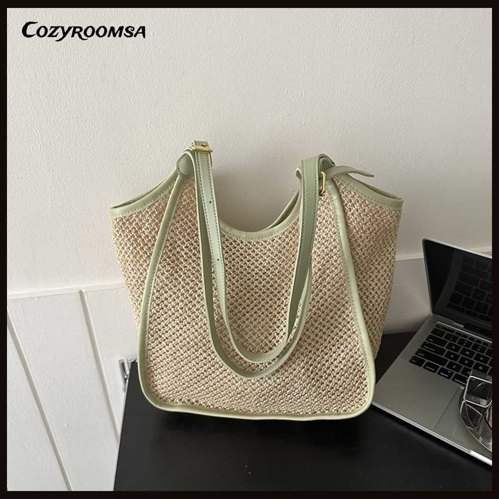 Túi Xách Đan Lát Ngăn Rộng Thời Trang Hè Cho Nữ