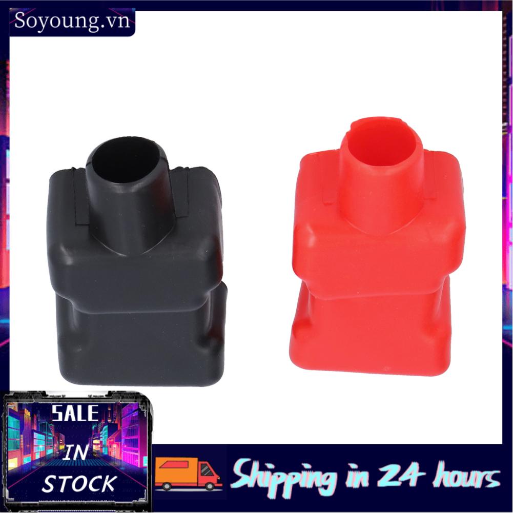 Soyoung 2pcs Universal  Terminal Covers Rubber Positive Negative Protective Boot Cap Car Accessories