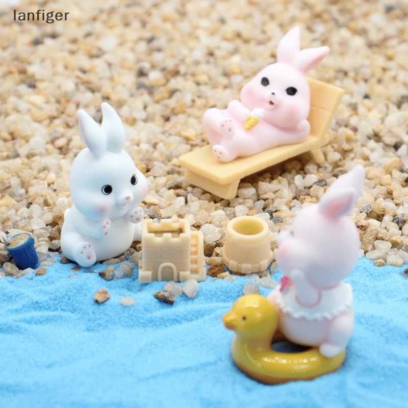 1 Chú Thỏ Bãi Biển Hoạt Hình Bằng Nhựa Resin Trang Trí Tiểu Cảnh DIY