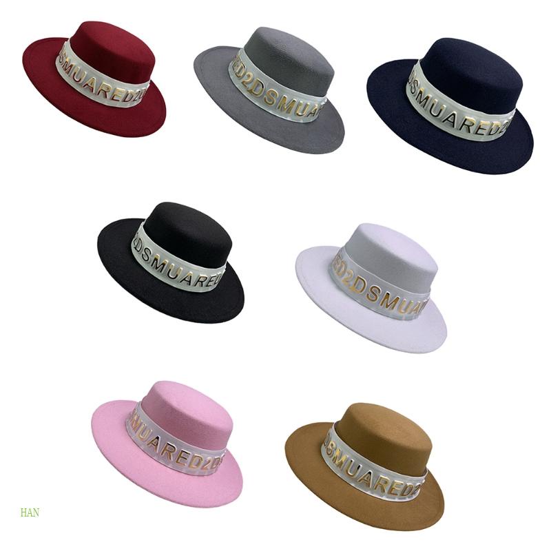 Mũ Cao Bồi Rộng Vành In Chữ Phong Cách Retro