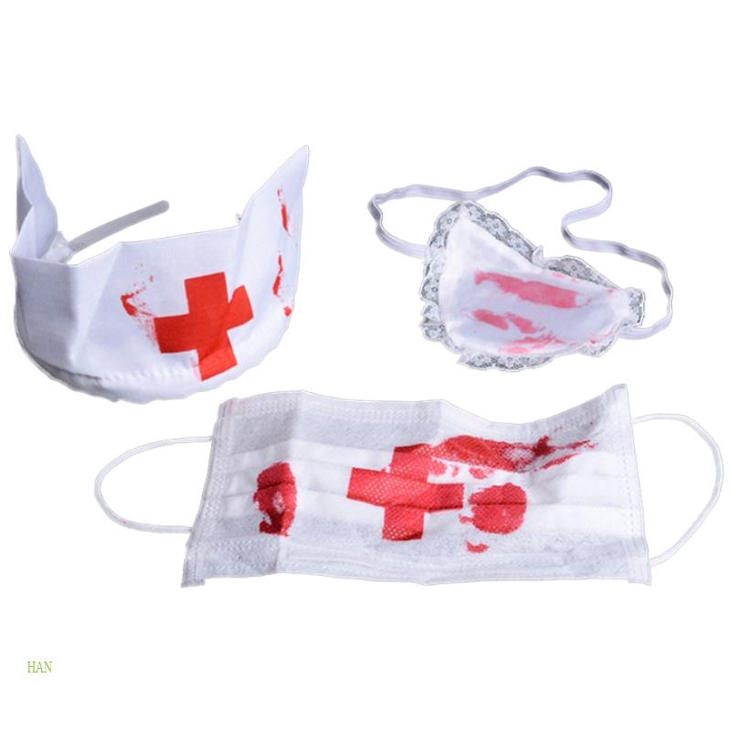 Bộ Phụ Kiện Mũ Hầu Gái Hóa Trang Halloween