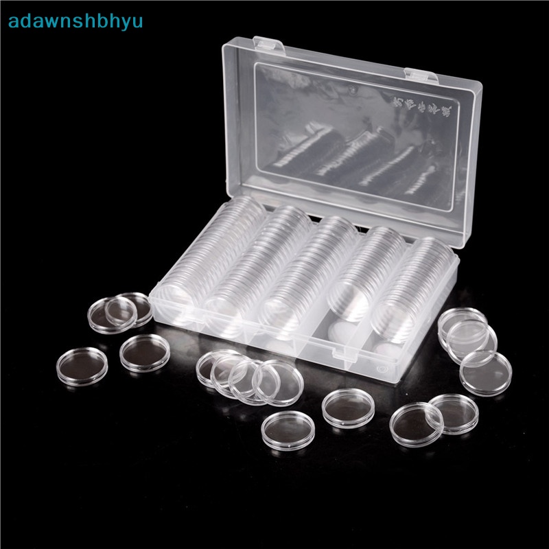 Set 100 Hộp Tròn Trong Suốt 27mm Đựng Tiền Xu Tiện Dụng