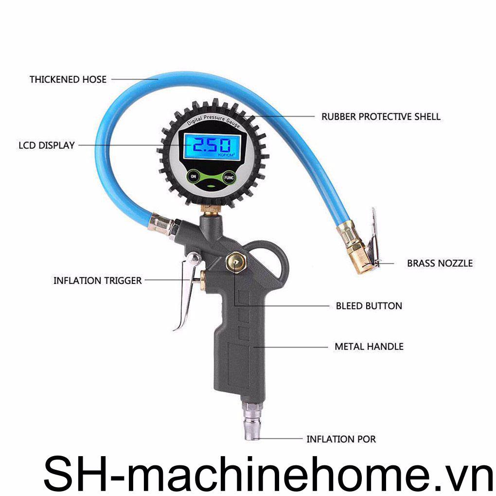 Máy Đo Áp Suất Lốp Xe Hơi Có Màn Hình Hiển Thị LCD