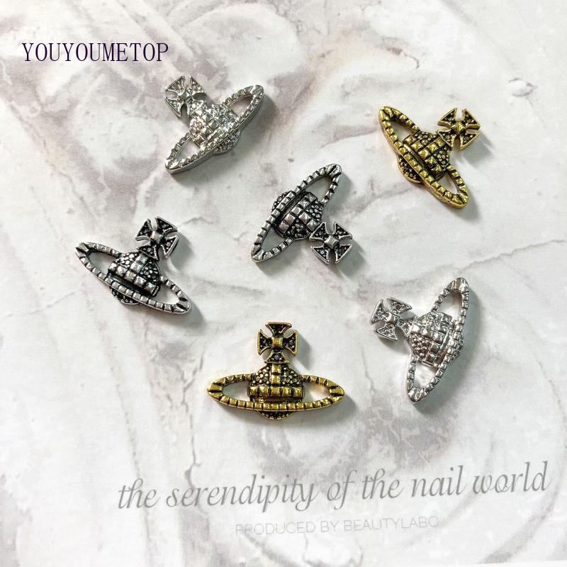 Set 10 Phụ Kiện Trang Trí Móng Tay 3d Phong Cách Gothic Cổ Điển Charms