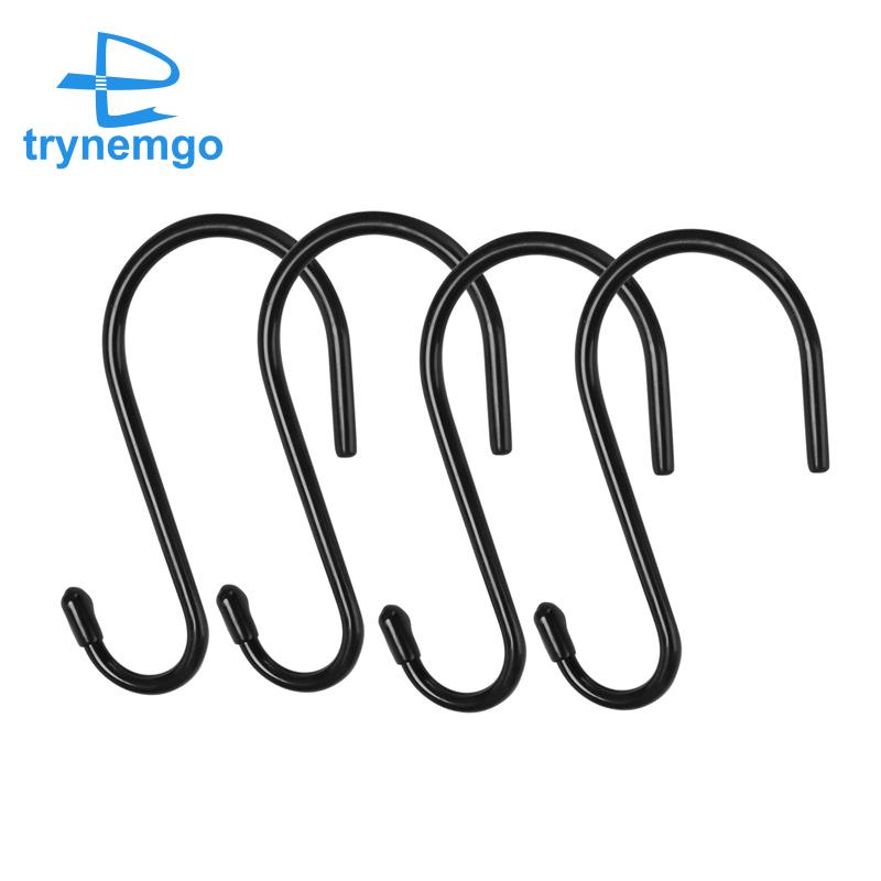Bộ 4 Móc Treo Đồ Hình Chữ S 6 Inch Bằng Thép Phủ Cao Su Chống Trượt Tiện Dụng