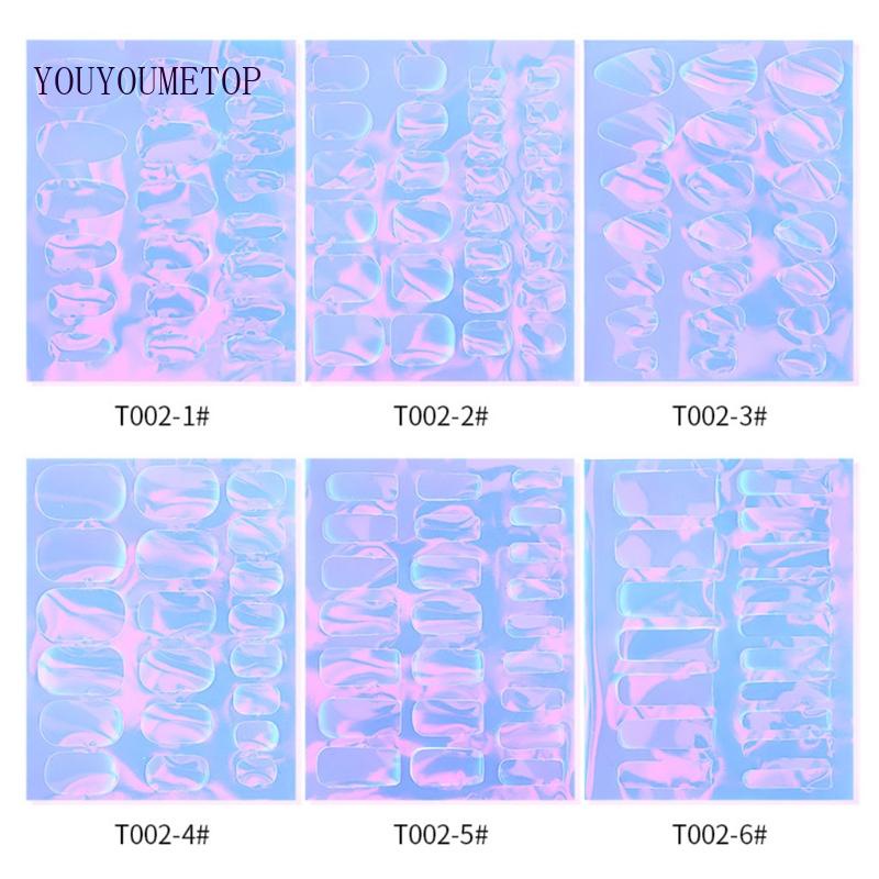 Miếng Dán Trang Trí Móng Tay Mặt Kính Phản Quang Màu Gradient Thời Trang YOUYO