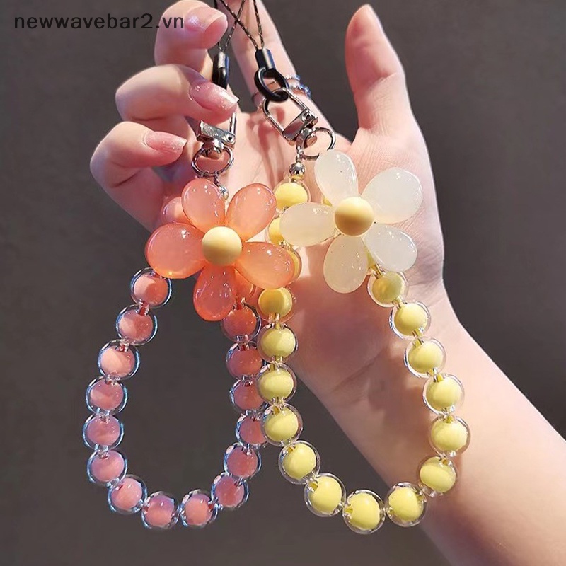 [Mới] 1 Dây Đeo Điện Thoại Xỏ Hạt Pha Lê Màu Macaron Thời Trang Chống Thất Lạc Phong Cách Ins