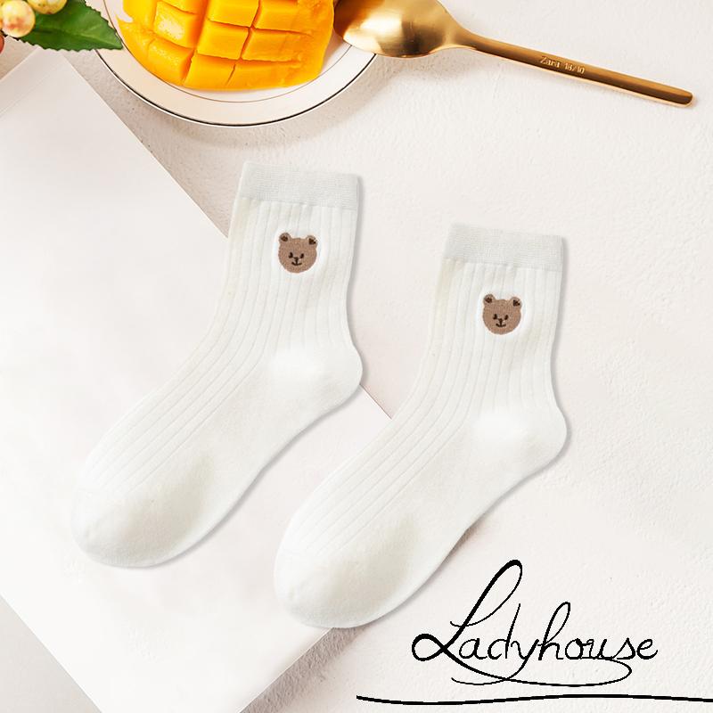 Đôi Vớ Co Giãn Thoáng Khí Mềm Mại Họa Tiết Hoạt Hình Dễ Thương Cho Nữ