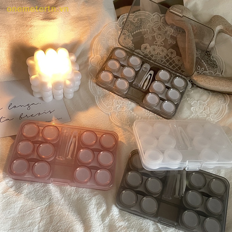 Onemetertn Set 6 Cặp Hộp Đựng Kính Áp Tròng Kèm Nhíp Tiện Dụng Cho Đi Du Lịch