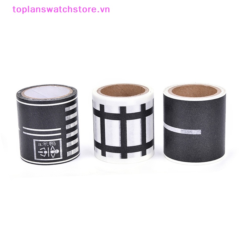 Toplanswatchstore Cuộn Băng Keo Washi 5M Họa Tiết Đường Giao Thông Nhật Bản Sáng Tạo DIY Băng Keo Dán Sàn Nhà Hình Đường Ray Xe Hơi Tháo Được Trang Trí Phòng Ngủ Trẻ Em Mới Đồ Chơi Trẻ Em