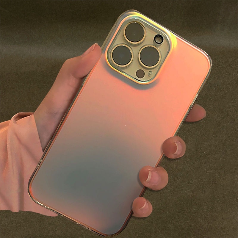 Ốp Điện Thoại Nhám Chống Sốc Màu Laser Sang Trọng Cho iPhone 14 13 Pro Max 12 11 XS X XR 7 Plus 12 13