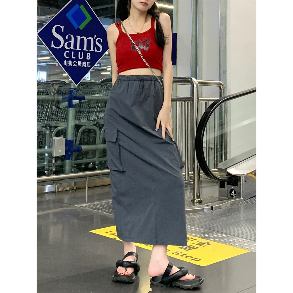 Chân Váy Chữ A Lưng Cao Có Túi Thiết Kế Mới Thời Trang Dành Cho Mùa Hè