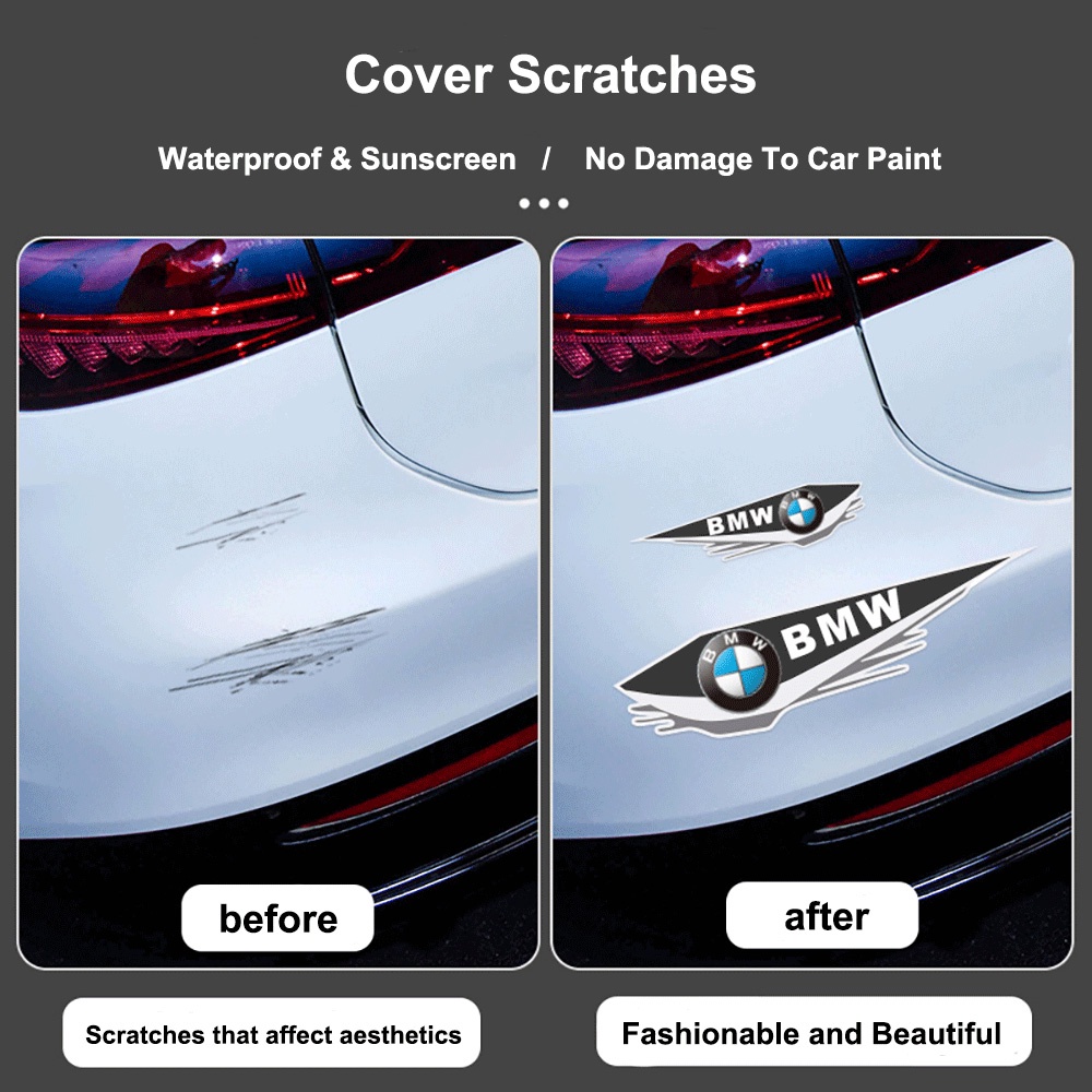 Set 4 Miếng Dán Logo Trang Trí Xe Hơi Chống Trầy Xước Sáng Tạo