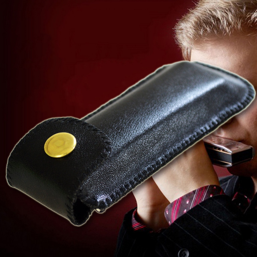 Kèn Harmonica Case 12.5x5cm / 4.92x1.97 Chất Liệu Da Nhân Tạo