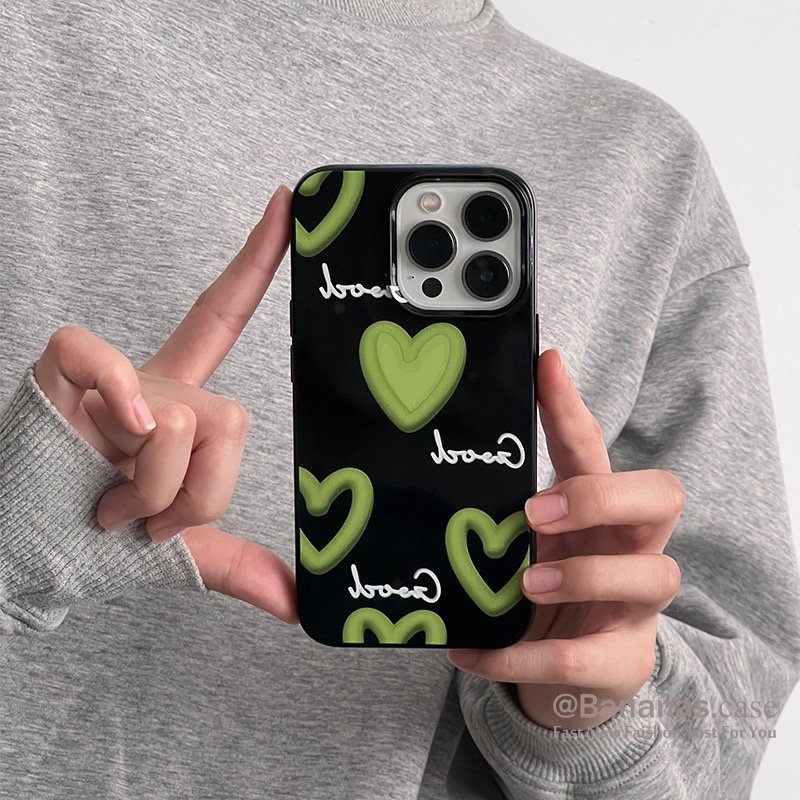 Ốp Điện Thoại Dẻo Viền Đen Họa Tiết Trái Tim Cho iPhone 14 Plus 14 13 12 11 Pro Max X Xr Xs Max 7 8 Plus SE2020