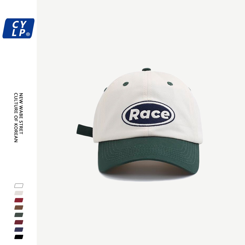 Mũ Lưỡi Trai Màu Tương Phản Thêu Chữ Phong Cách Đường Phố Thời Trang Hàn Quốc Cho Cặp Đôi