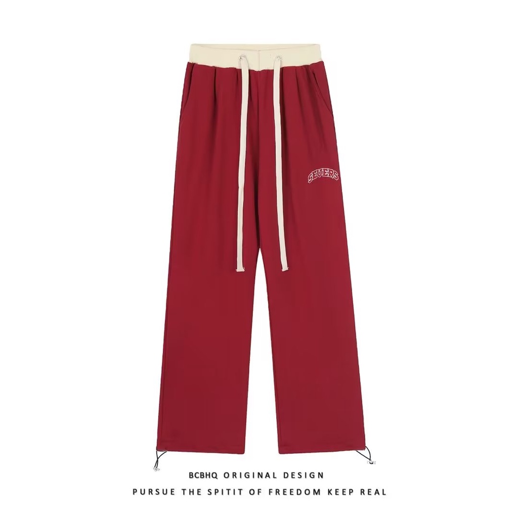 Quần Thể Thao Dáng Suông Rộng Màu Sắc Tương Phản Phong Cách Hiphop Đường Phố Cho Nam Và Nữ