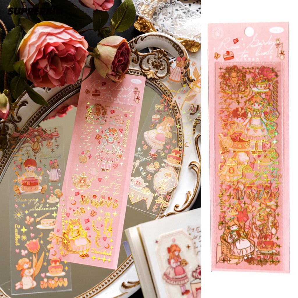 Set 3 Tấm Sticker Dán Trang Trí Họa Tiết Vintage Đa Năng