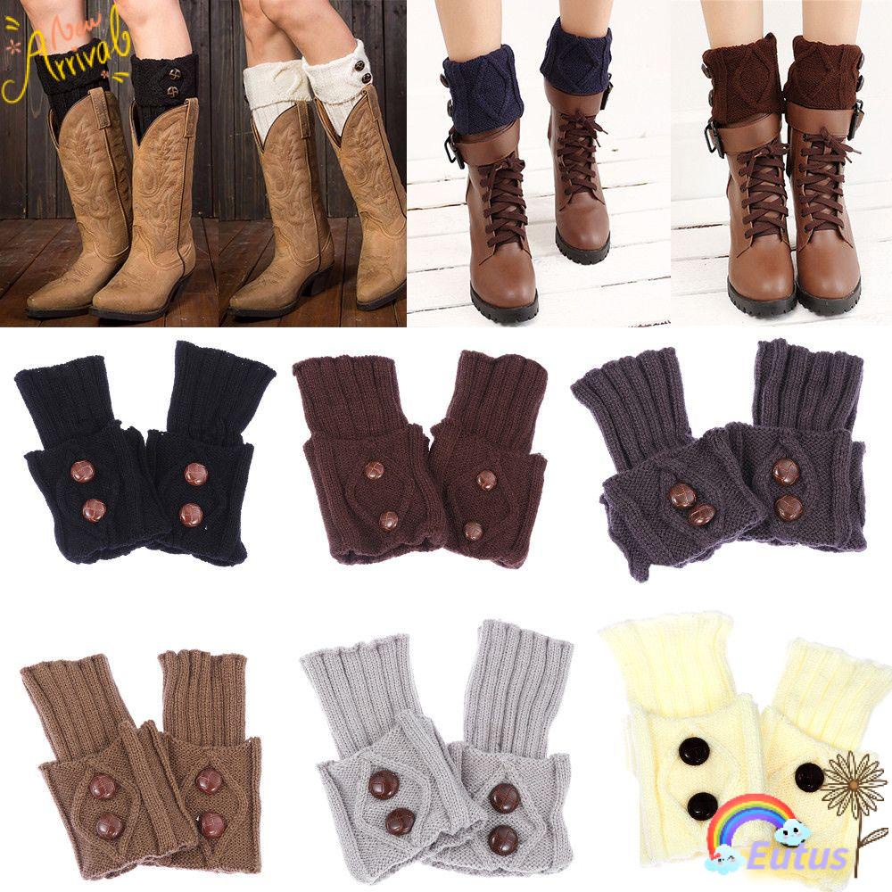Vớ Ống Chân Giữ Ấm Mùa Đông Phối Nút Xoắn EUCA