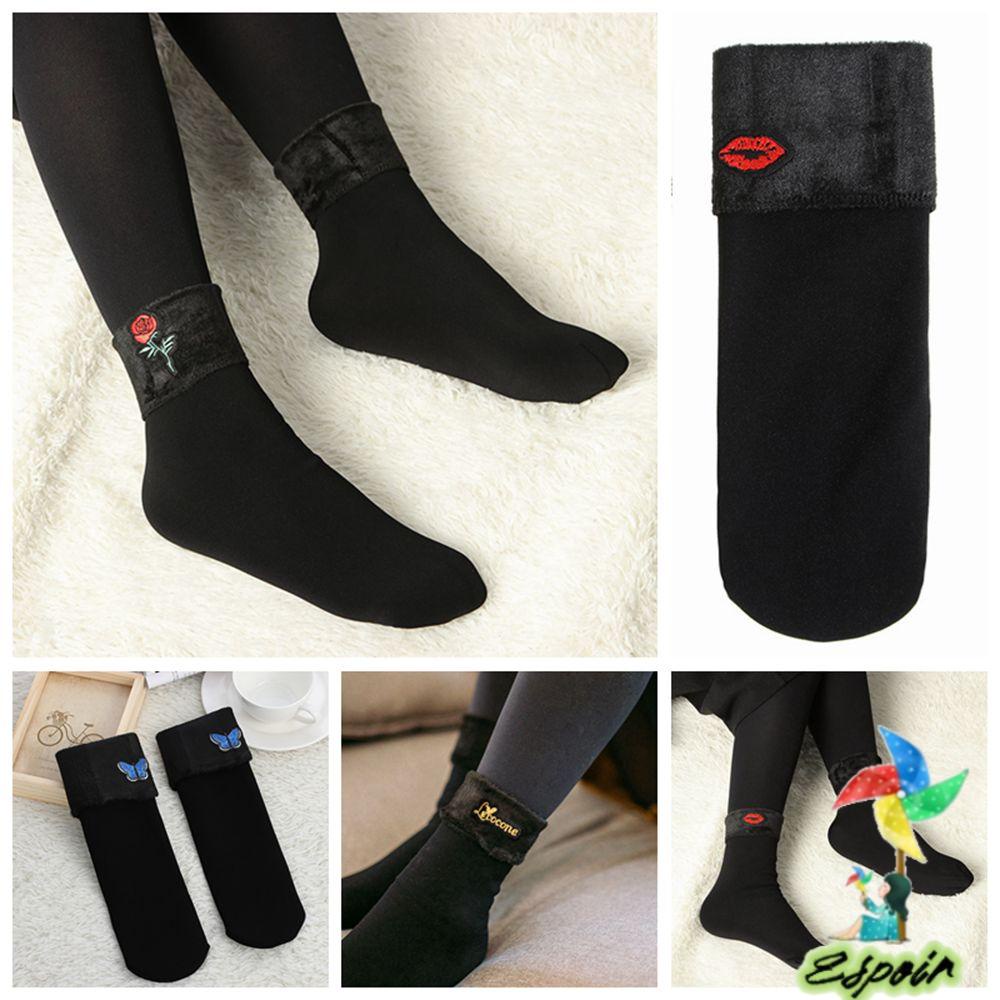 Vớ Cotton Dày Dặn Thêu Họa Tiết Dễ Thương Cho Nữ