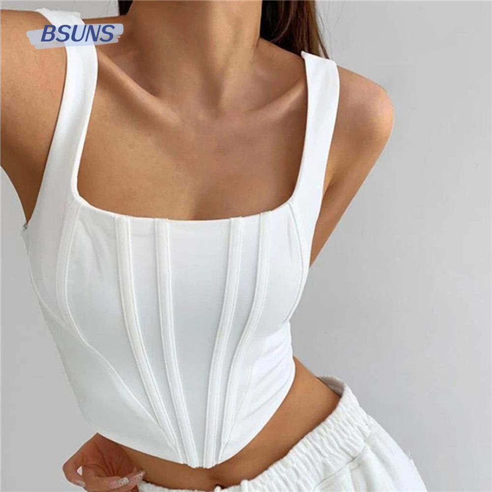 Áo Croptop Sát Nách Cổ Vuông Quyến Rũ Thời Trang Hè