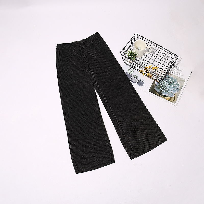 Quần Dài Lưng Cao Ống Rộng Phong Cách Hàn Quốc Thời Trang Mùa Hè Cho Nữ