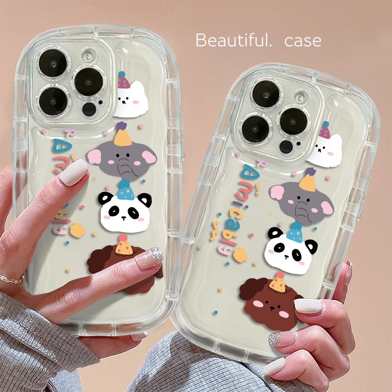 Ốp Điện Thoại Silicone Mềm Trong Suốt Chống Sốc In Hình Động Vật Dễ Thương Cho IPhone 14 13 12 11 Pro Max XS X XR 8 + 7 Plus