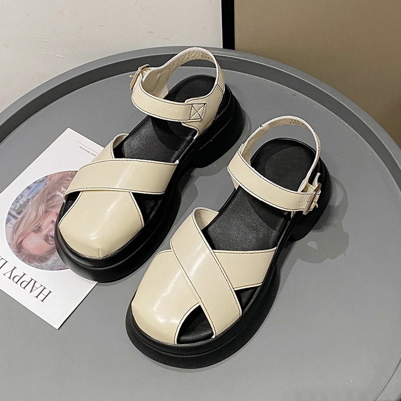 Xăng đan Mũi Tròn Đế Dày Thời Trang Dành Cho Nữ