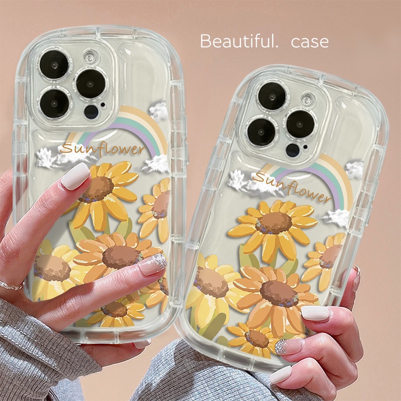 Ốp Điện Thoại Silicon TPU Mềm Trong Suốt Hình Hoa Cho IPhone 11 12 13 14 Pro Max XR X 7 8 Plus XS Max SE 2020