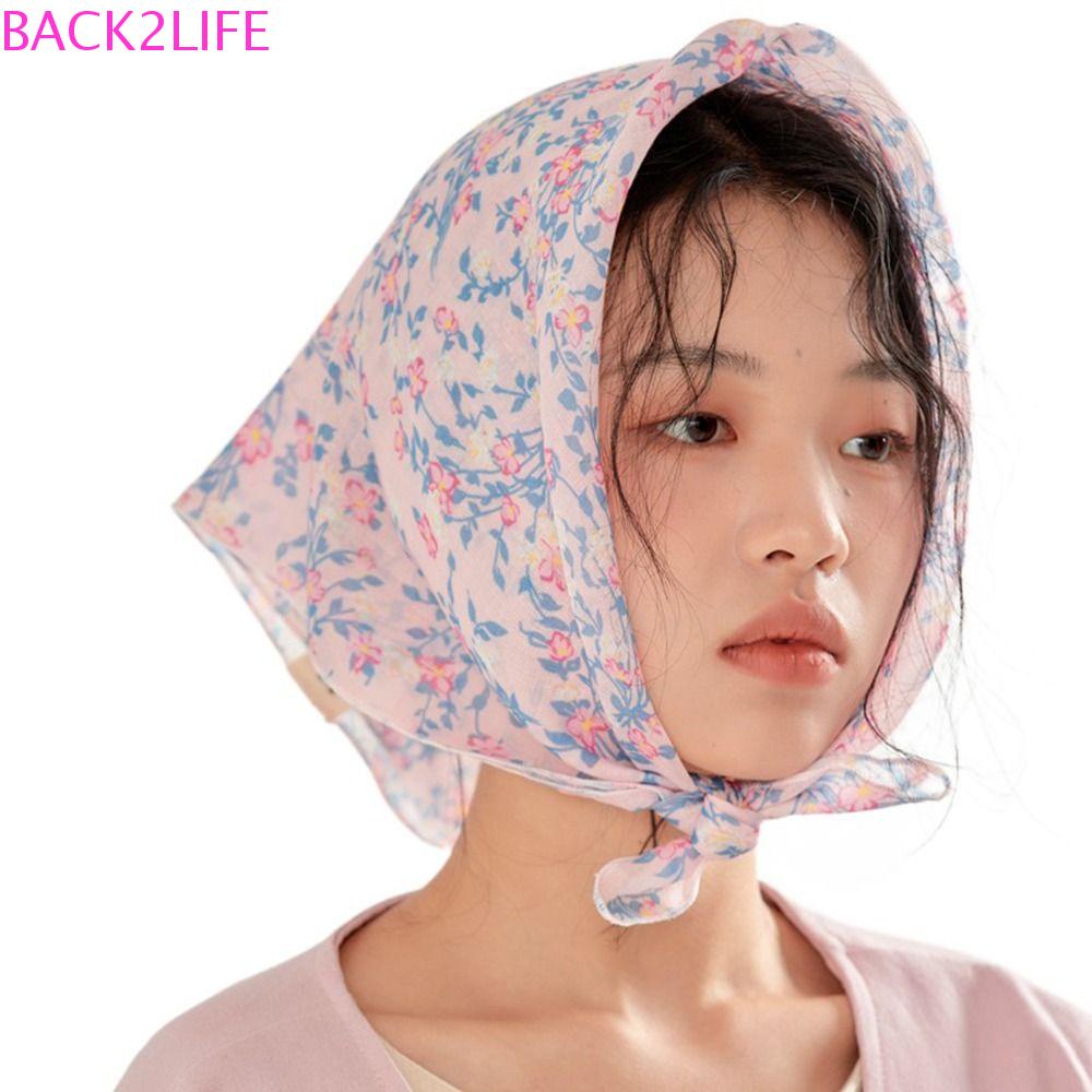 Khăn Choàng Cổ Vuông In Họa Tiết Sọc Phụ Kiện Phong Cách Hàn Quốc Cho Nữ 2life