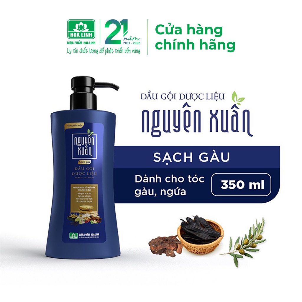 [XUẤT HÓA ĐƠN ĐƯỢC] Dầu gội Dược liệu Nguyên Xuân Sạch Gàu 350ml - Tặng thêm 10% thể tích giá không đổi